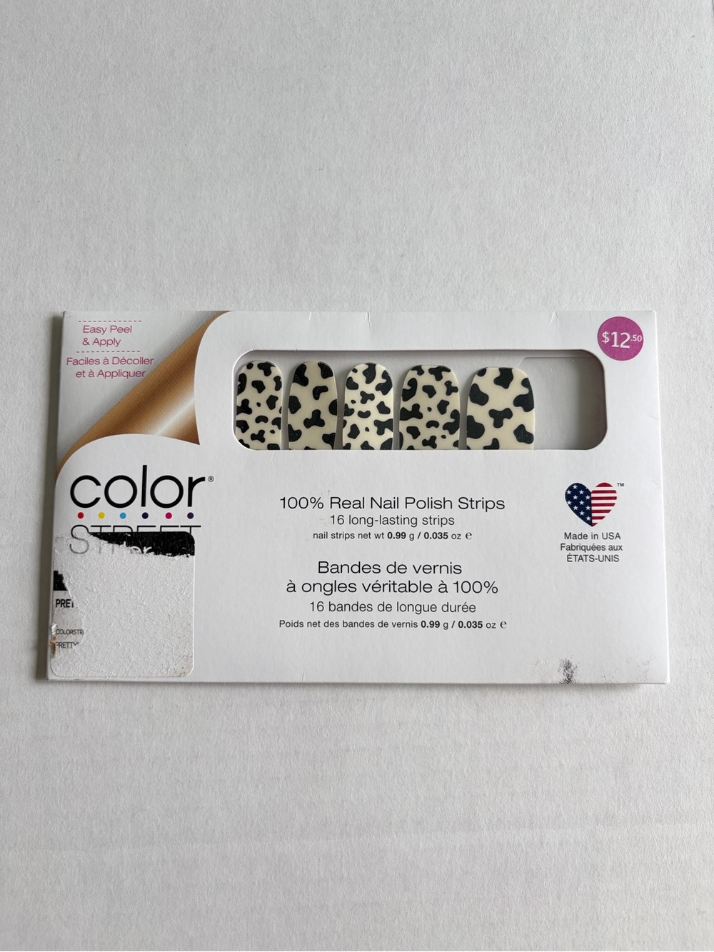 *Retired* Color Street: In a MOO-d | Cow Print Animal Black Clear Overlay Spots - Picture 3 of 13